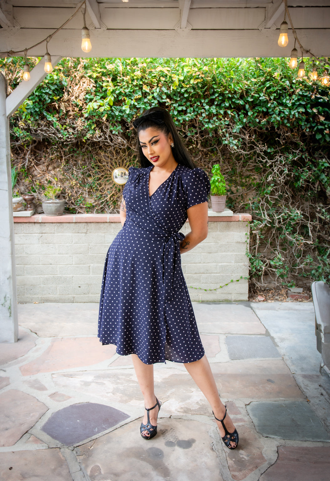 Rayleine Dress- Navy Dot