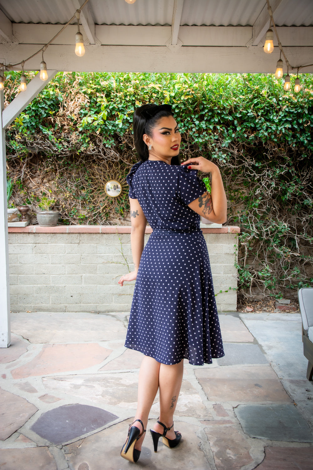 Rayleine Dress- Navy Dot