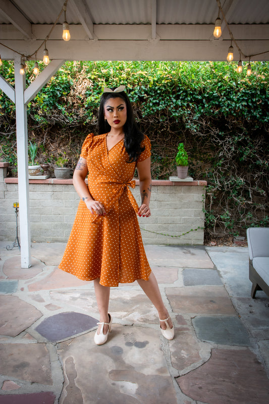 Rayleine Dress- Mustard Dot *sale