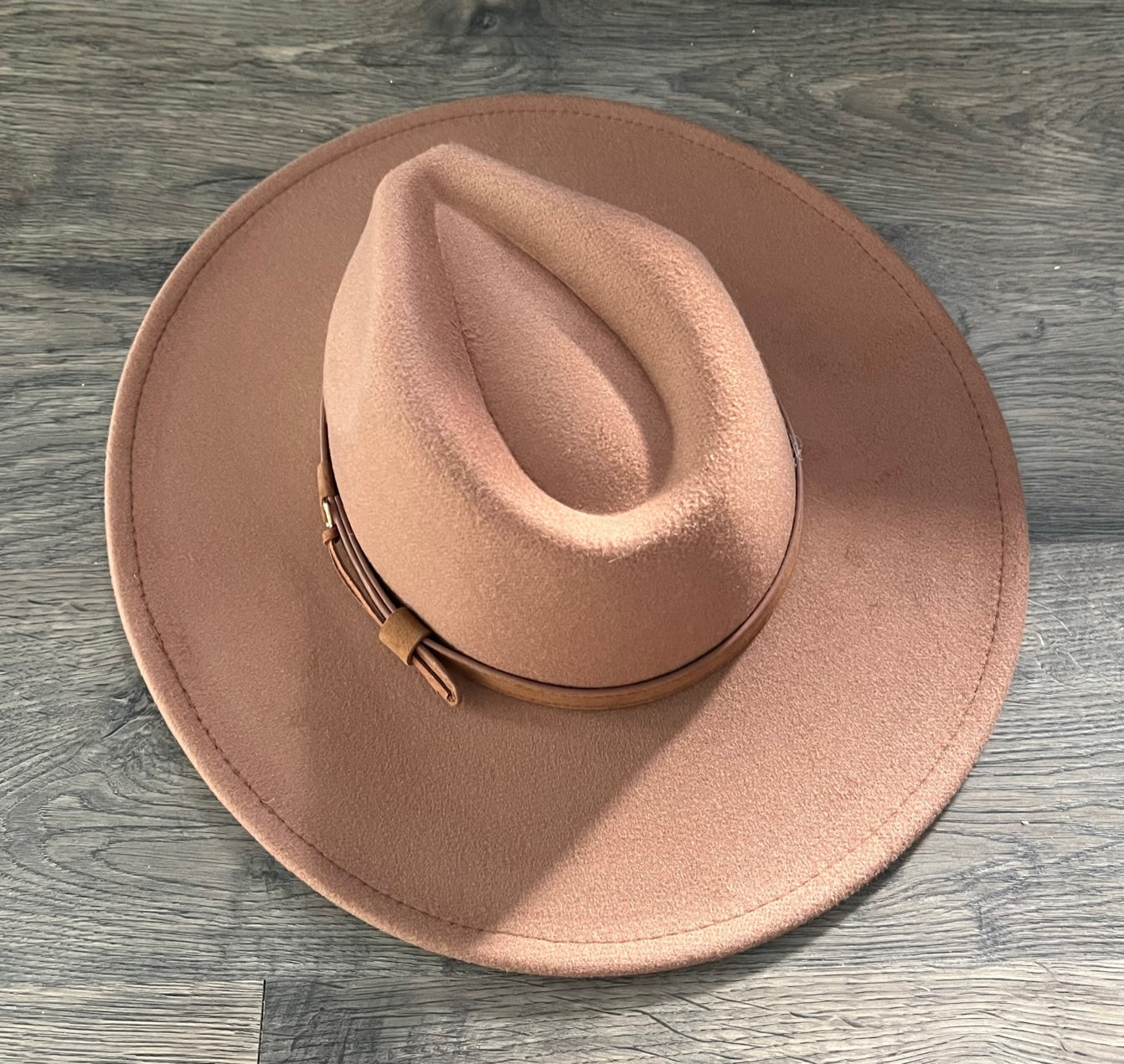 Fox & Fable - Vegan Felt Wide Brim Hat - XL - Caramel - Plain - READY TO SHIP