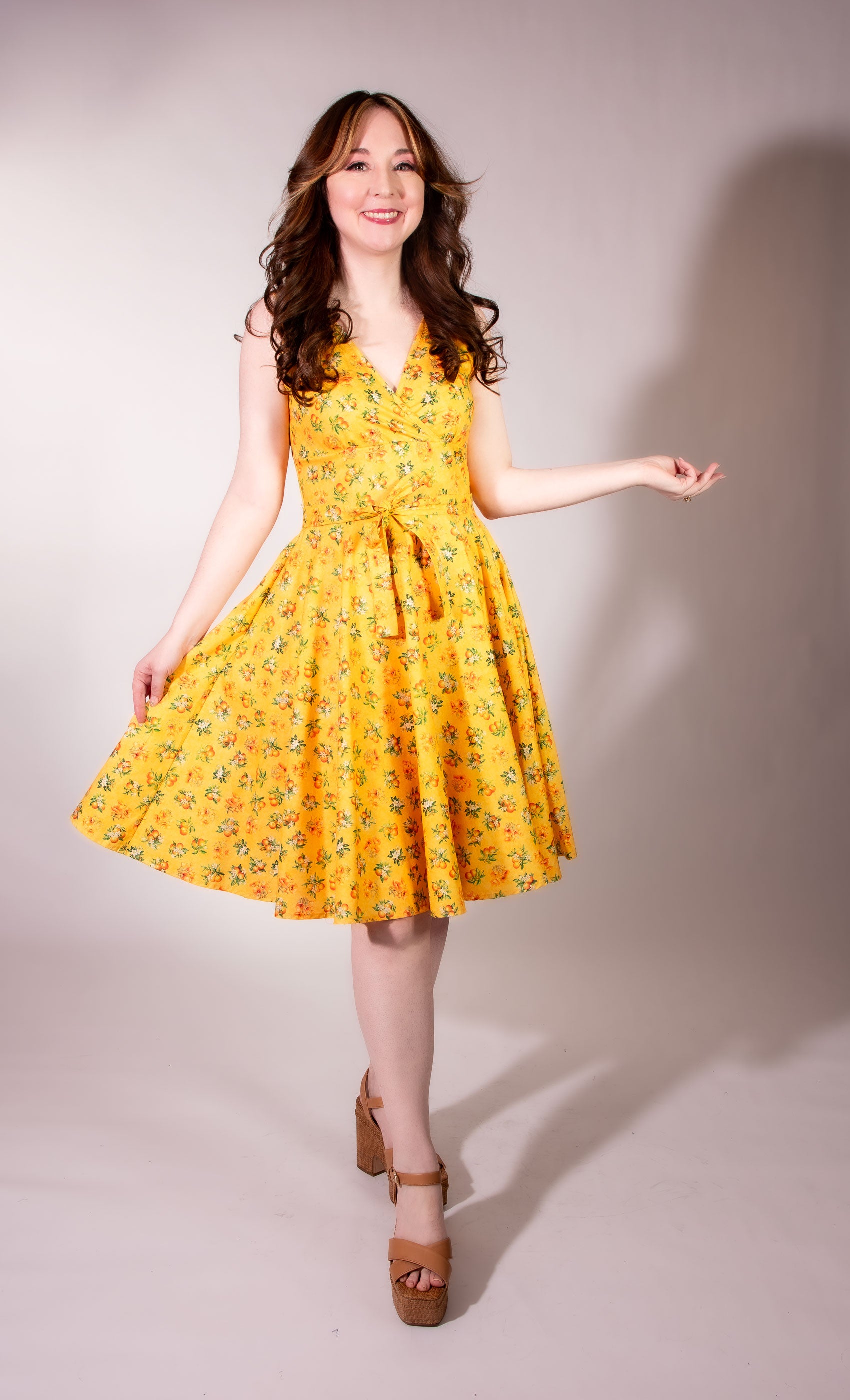 Serena Swing Dress- Orange County, Sunshine – Heart of Haute