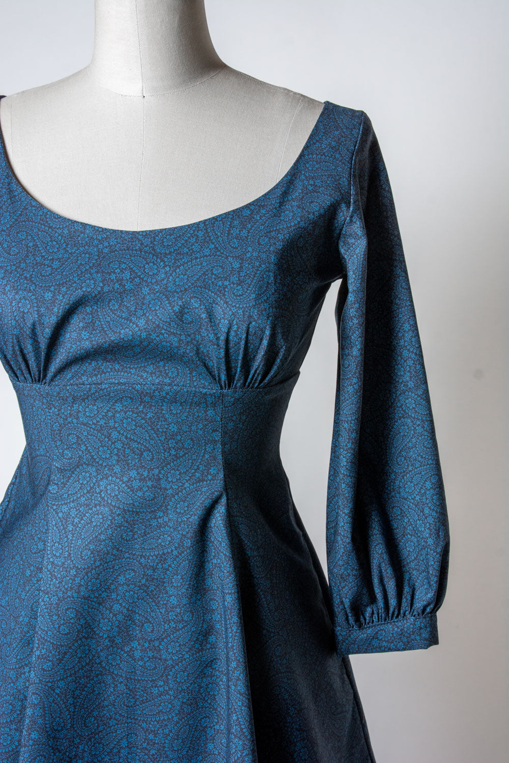 Jenni Dress- Tonal Paisley, Blue