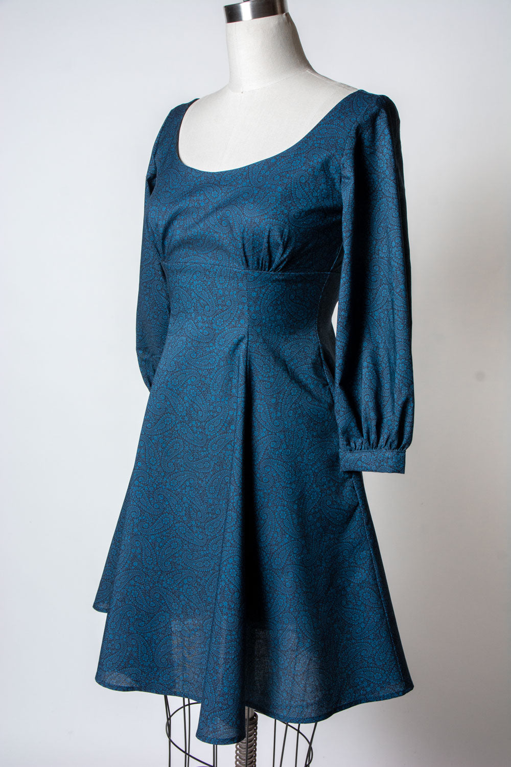 Jenni Dress- Tonal Paisley, Blue