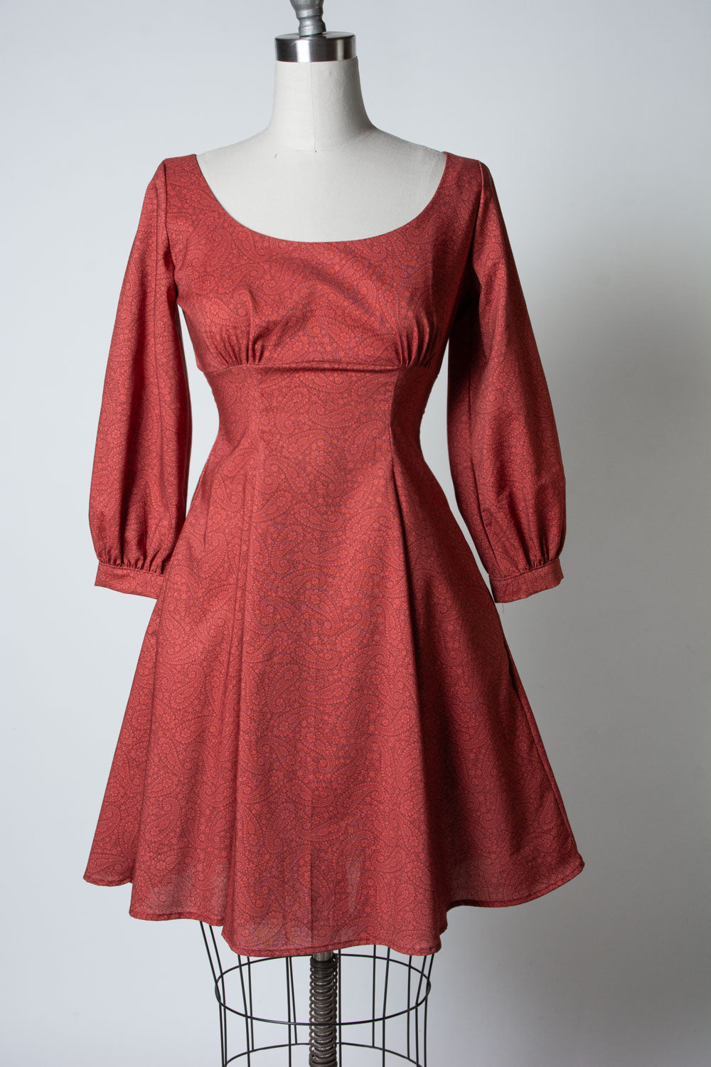 Jenni Dress- Tonal Paisley, Paprika
