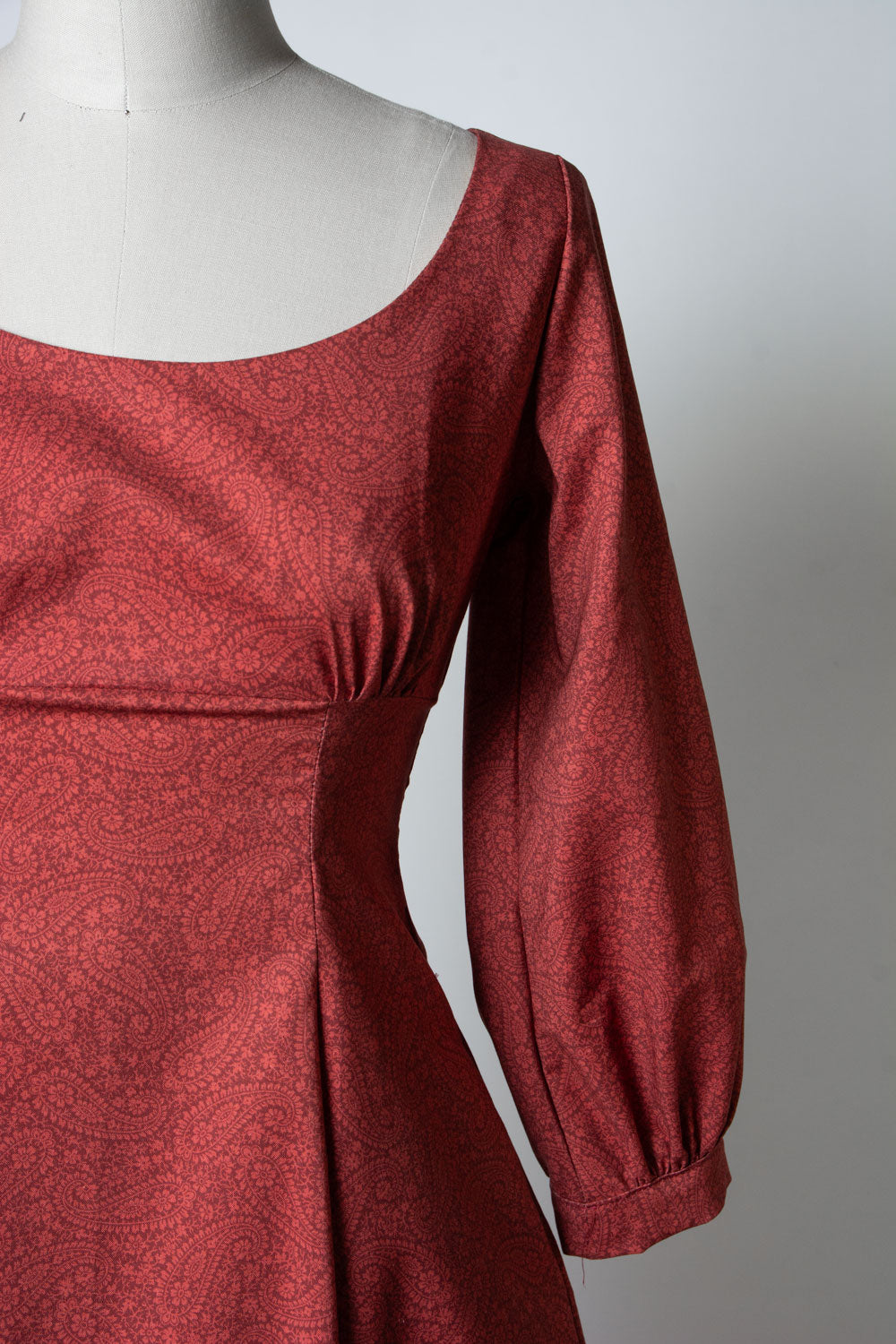 Jenni Dress- Tonal Paisley, Paprika