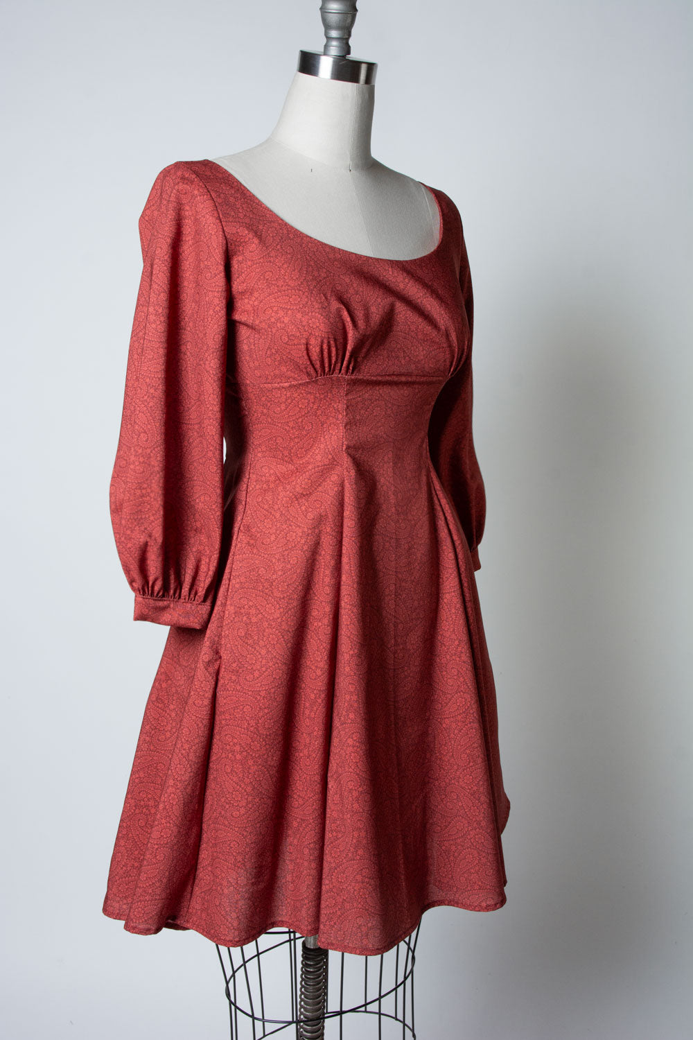 Jenni Dress- Tonal Paisley, Paprika