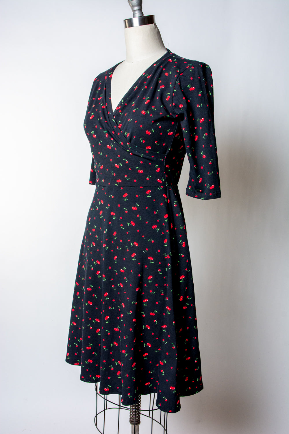 Joanie Knit Dress 3/4 Sleeve - Cherries