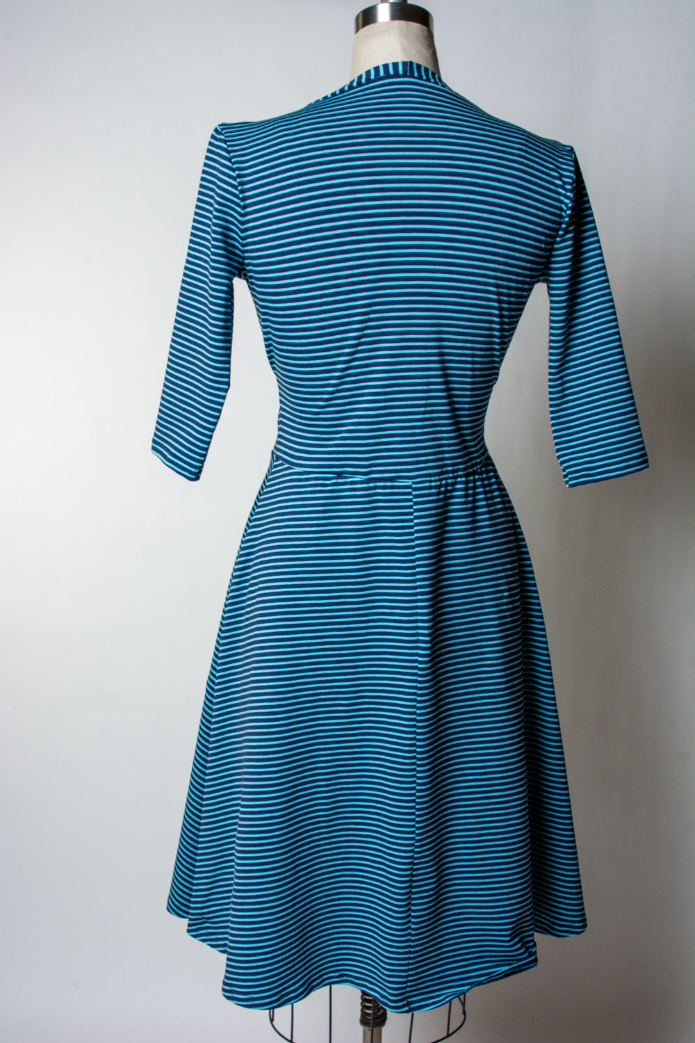 Joanie Knit Dress 3/4 Sleeve - Blue + Navy Stripe *sale