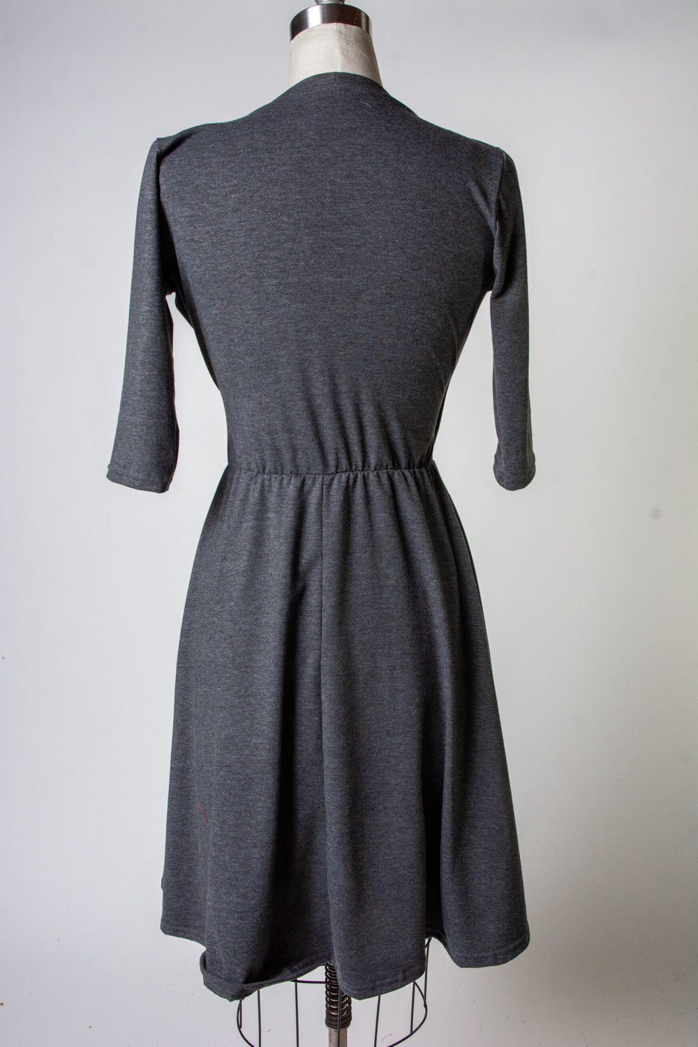 Joanie Knit Dress 3/4 Sleeve - Charcoal Grey