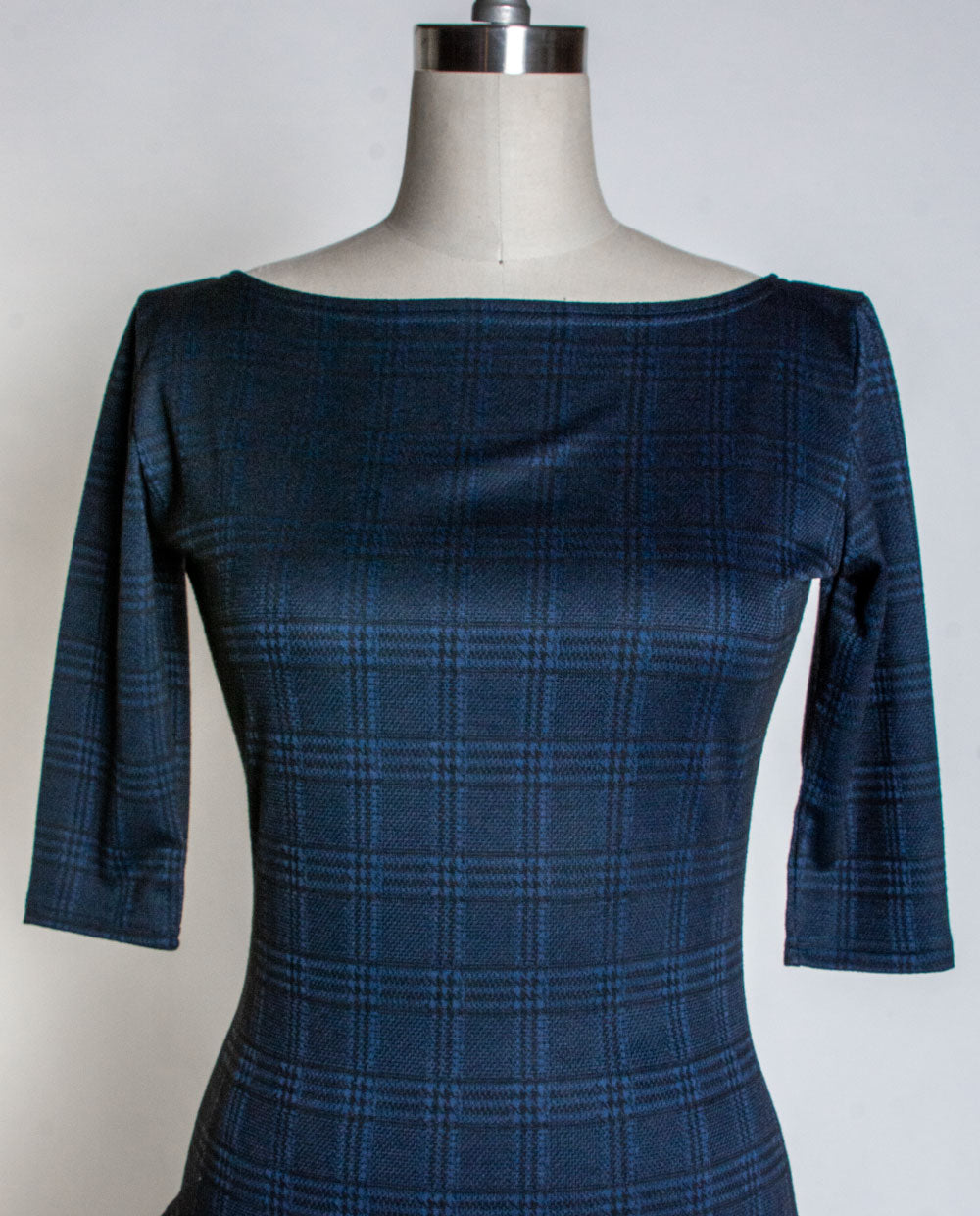 Josie Top- Black & Blue Plaid