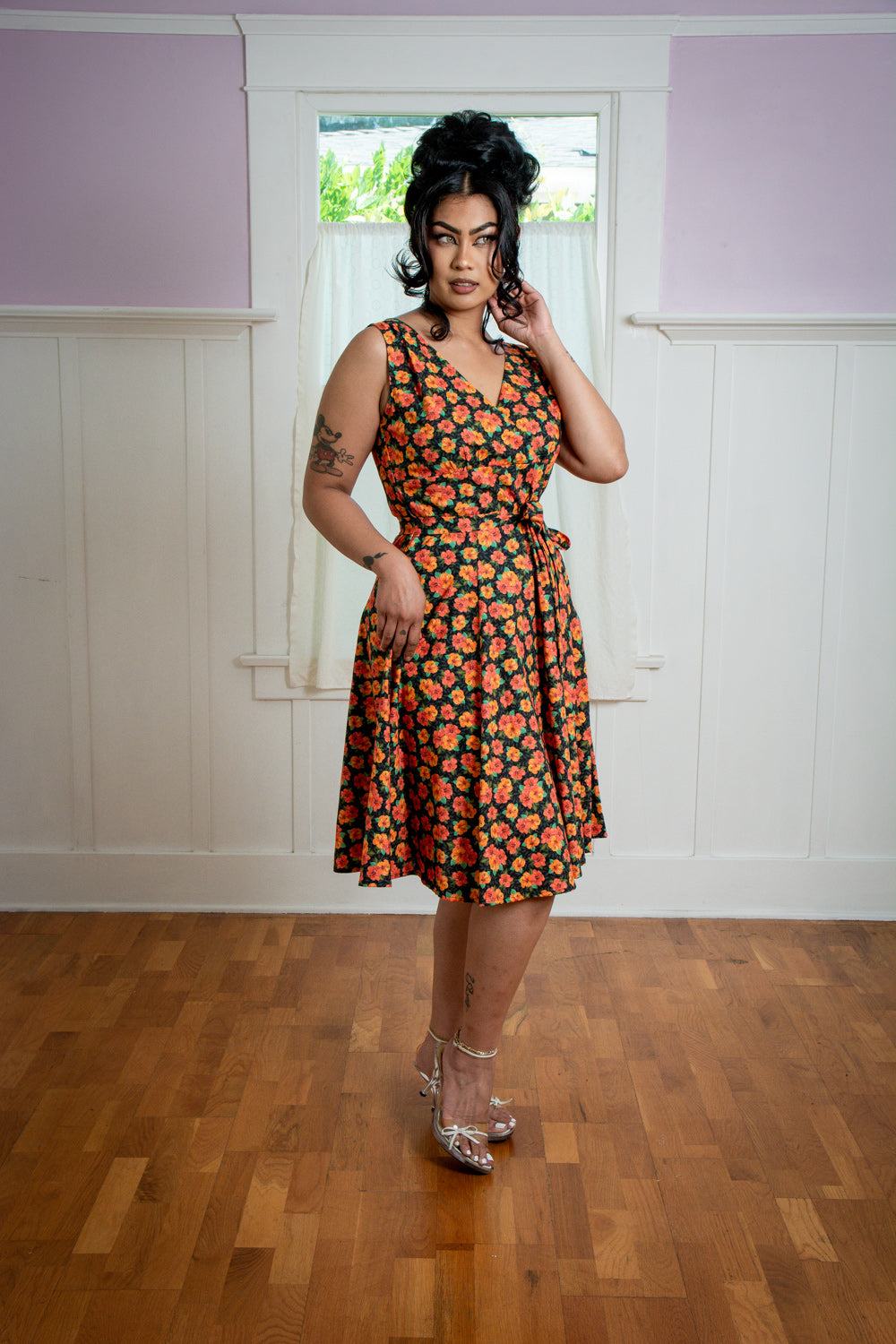 Marie Dress - Orange Hibiscus *sale