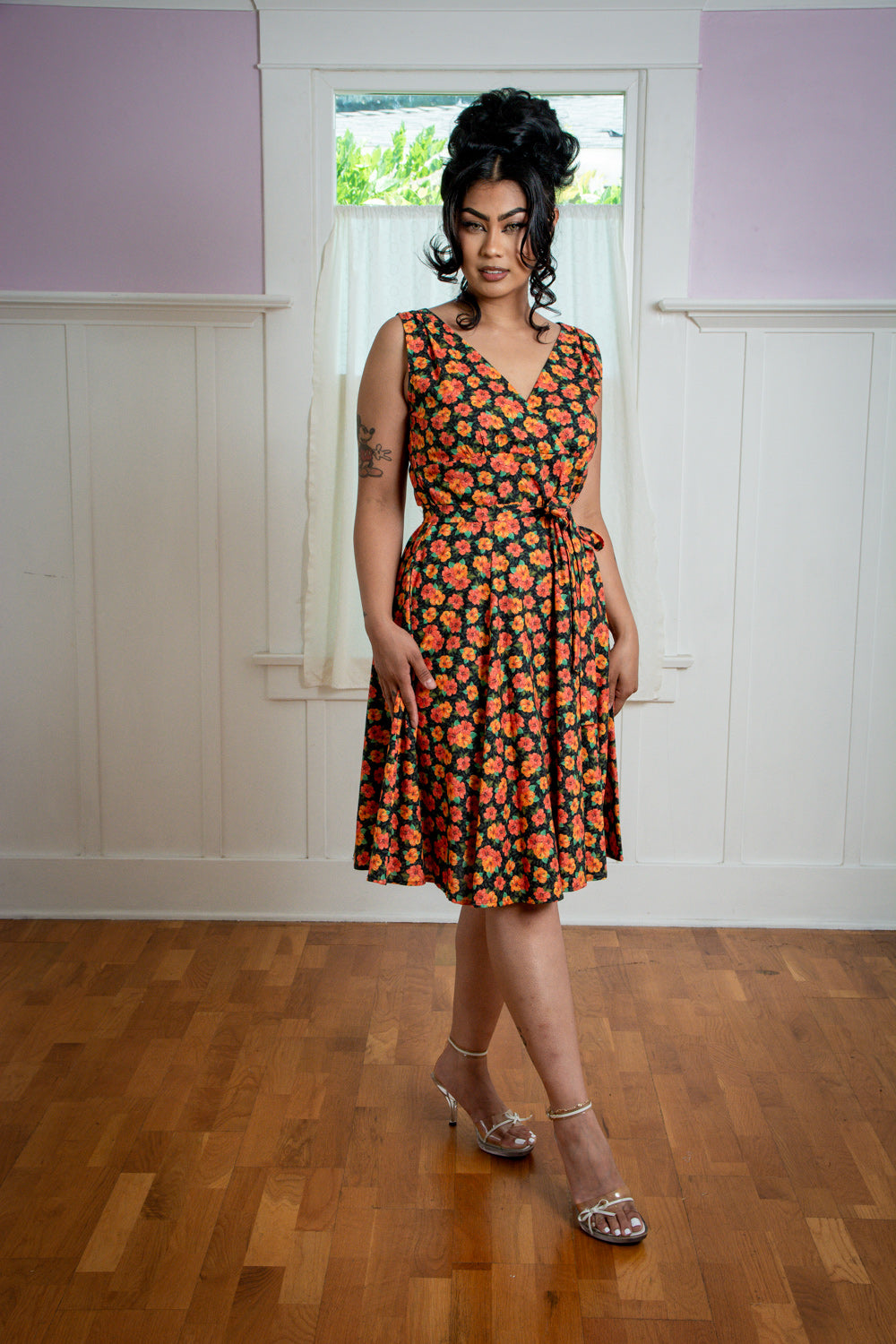 Marie Dress - Orange Hibiscus *sale