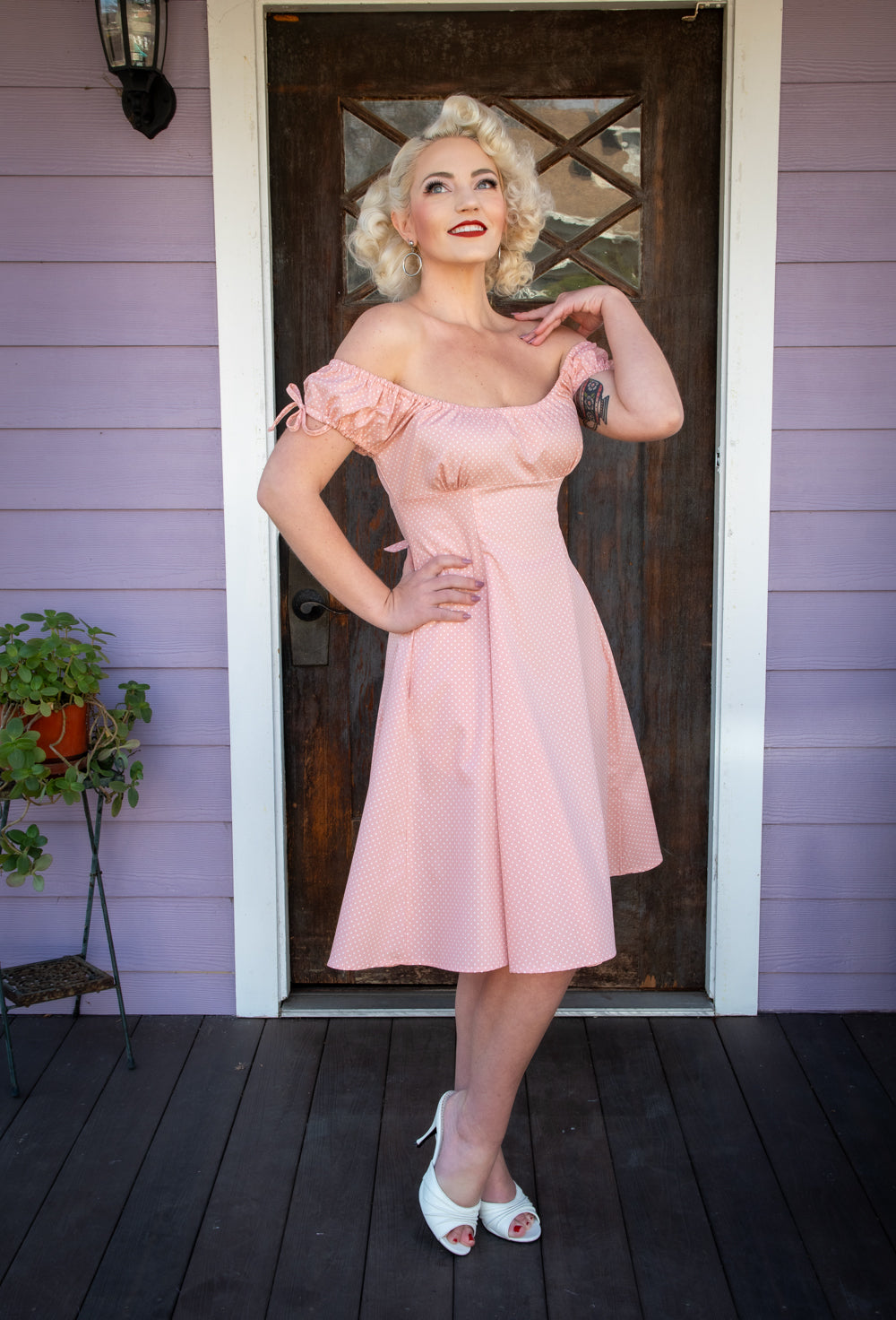Hilda Dress - Pink Dot