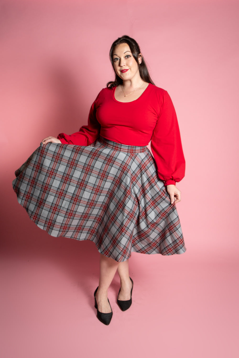 Haute Circle Skirt Flannel, Grey Plaid – Heart of Haute