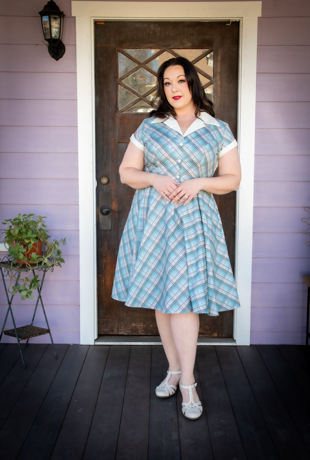 Dinette Dress - Ice Blue Plaid