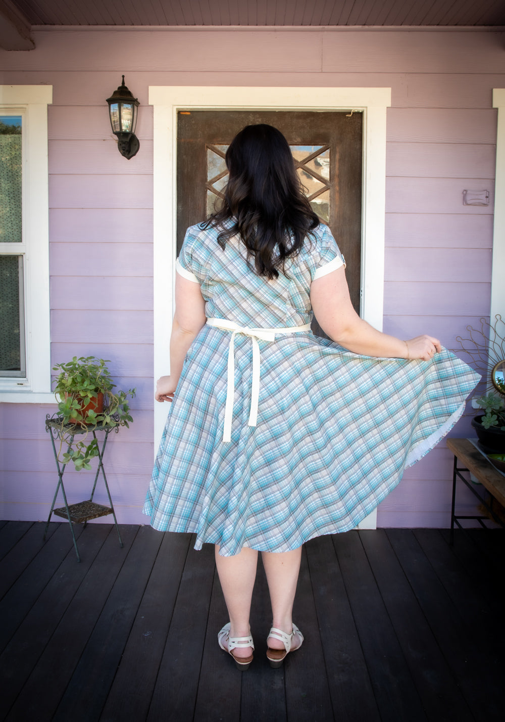 Dinette Dress - Ice Blue Plaid