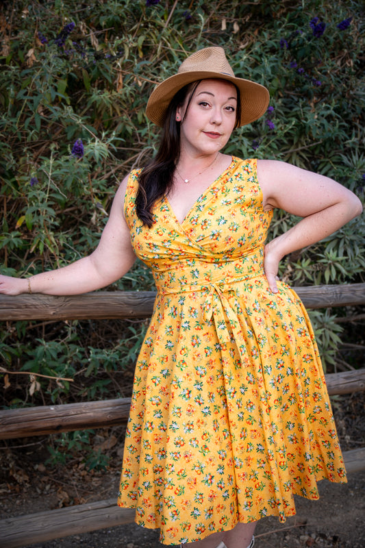 Serena Swing Dress- Orange County, Sunshine