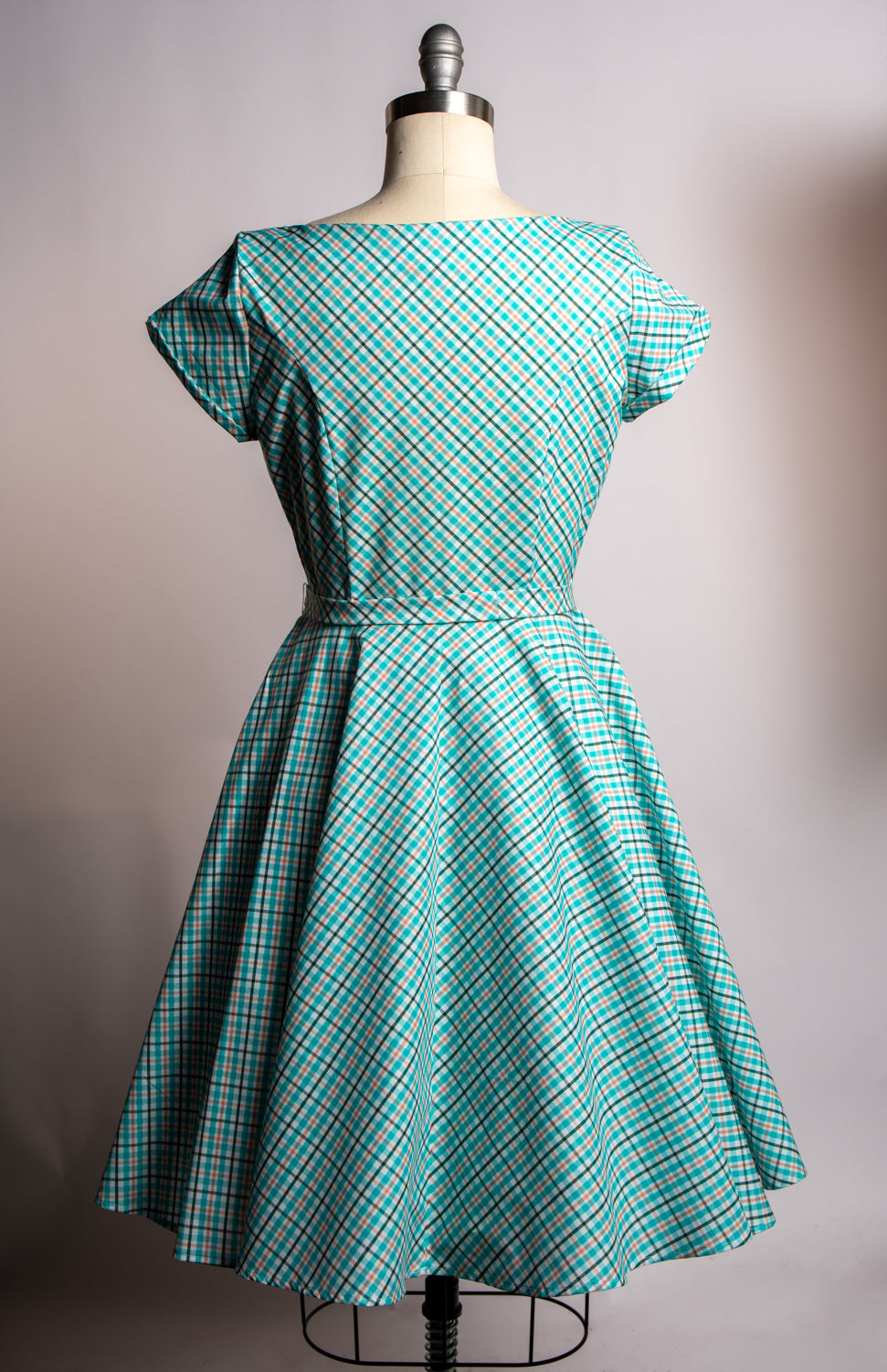 Melody Dress - Robin's Egg Bias Plaid