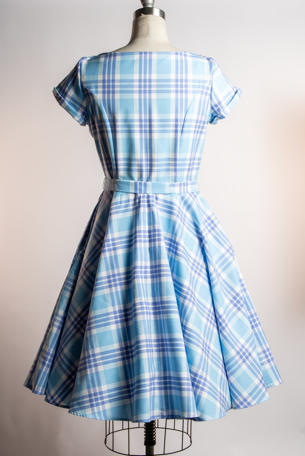 Melody Dress - Light Blue Plaid