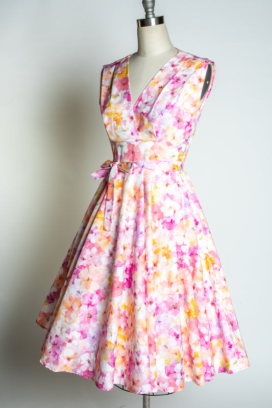 Milan Dress- Monet Floral, Pink