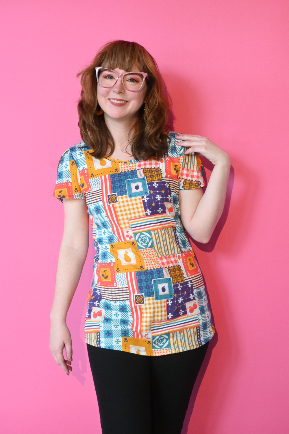 Tulip Sleeve Tee - Patchwork