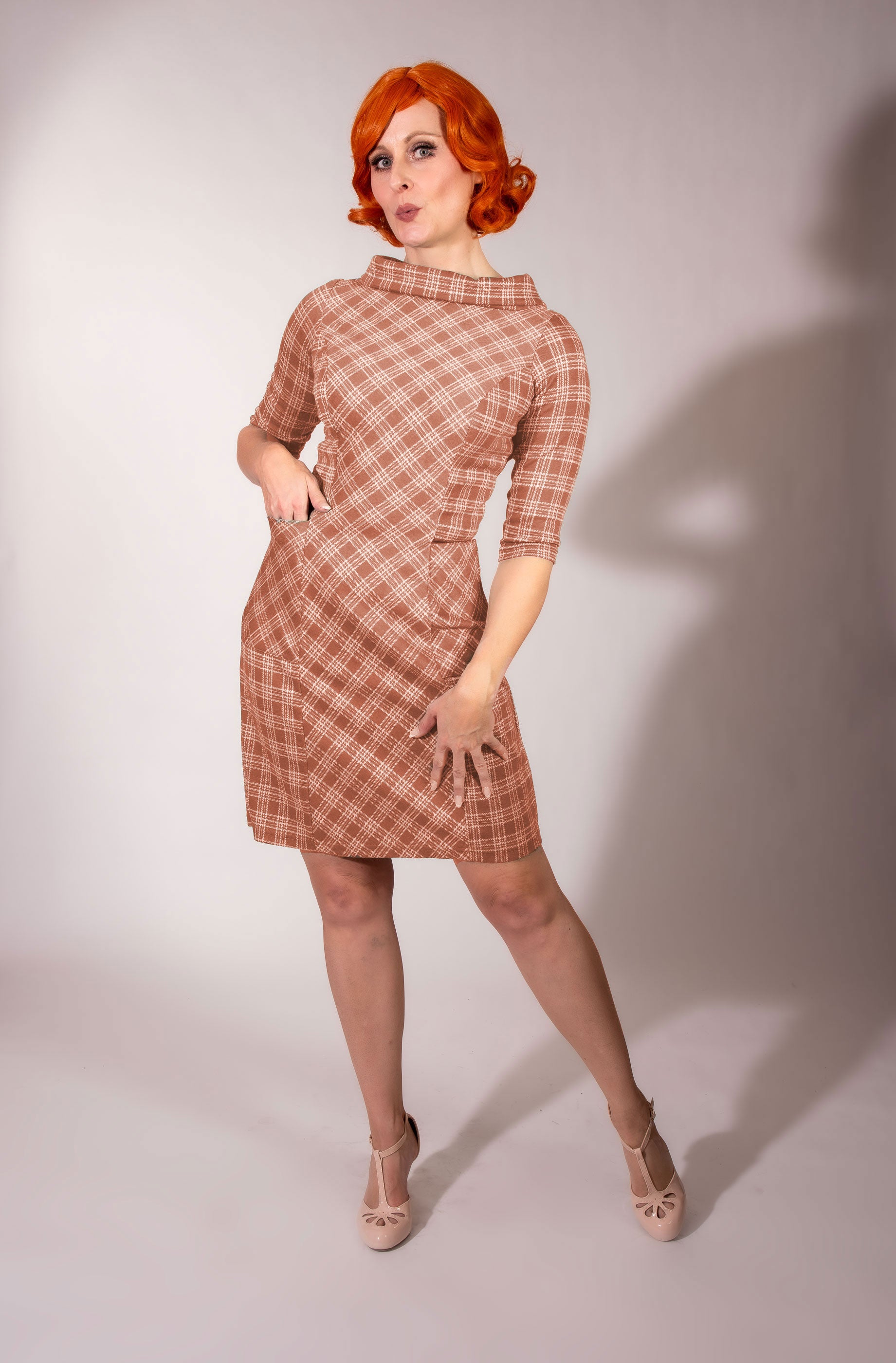 Dana Dress- Spice Plaid  Heart of Haute