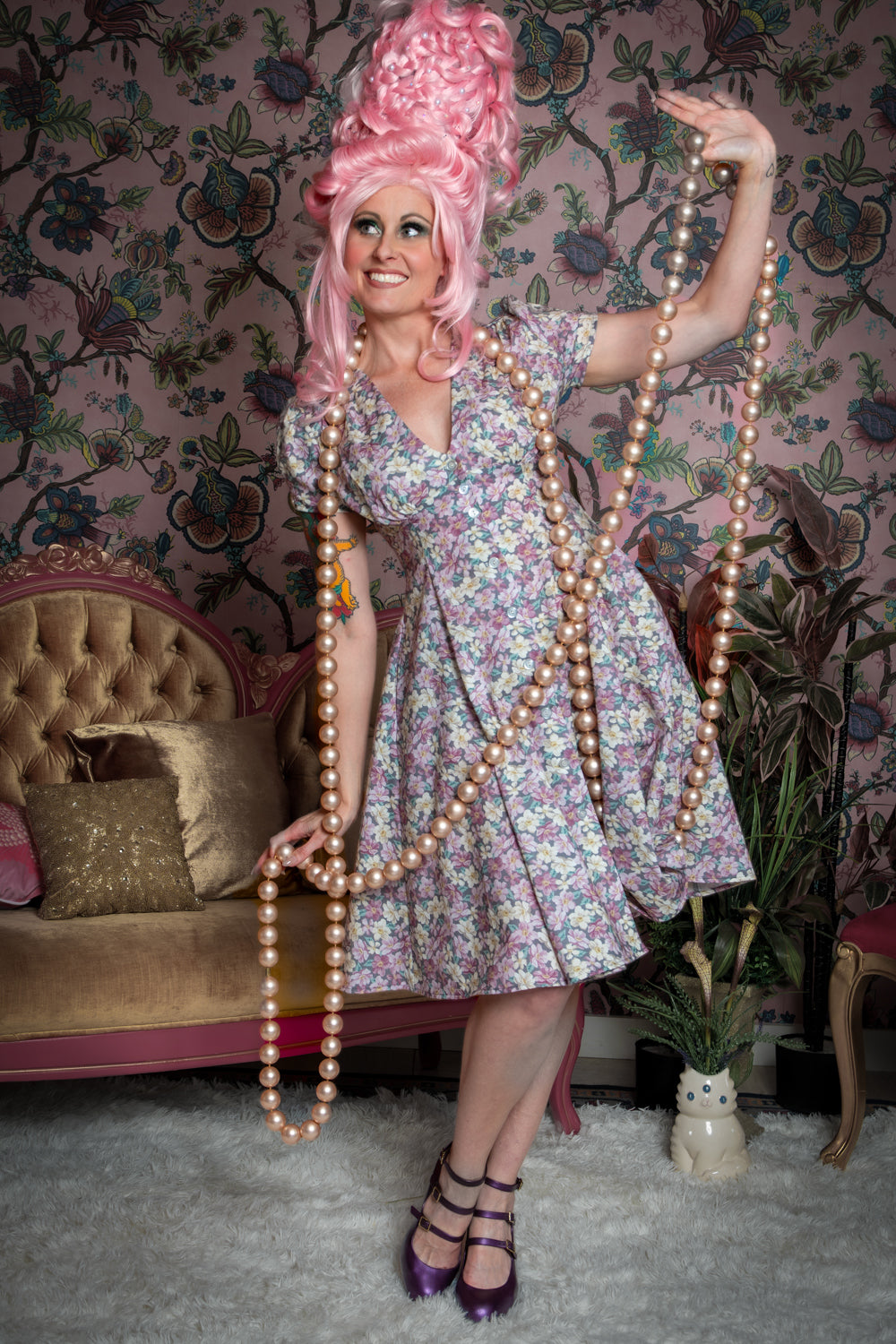 Millie Dress - Tea Time, Mauve *sale