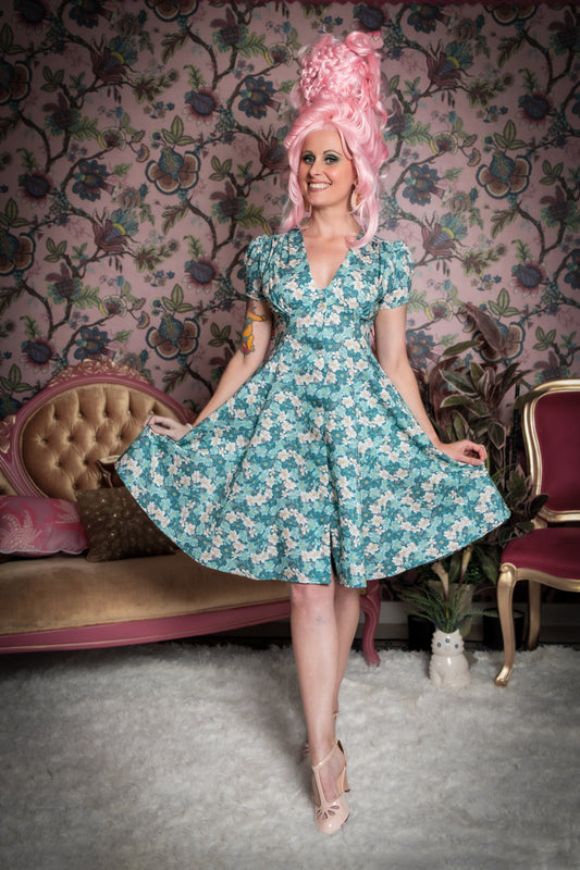 Millie Dress - Tea Time, Teal *sale