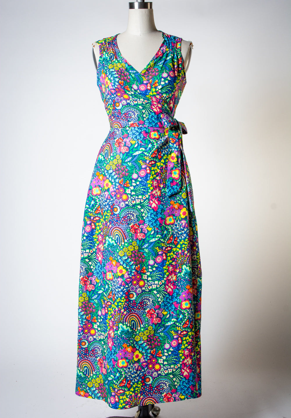 Reina Wrap Maxi Dress- Groovy Garden