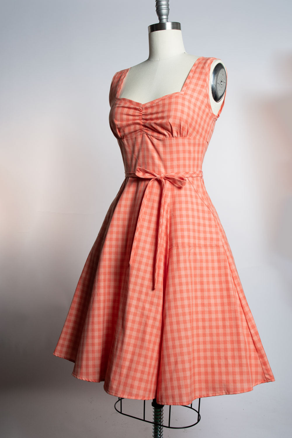 Sadie Dress - Peach Tonal Gingham
