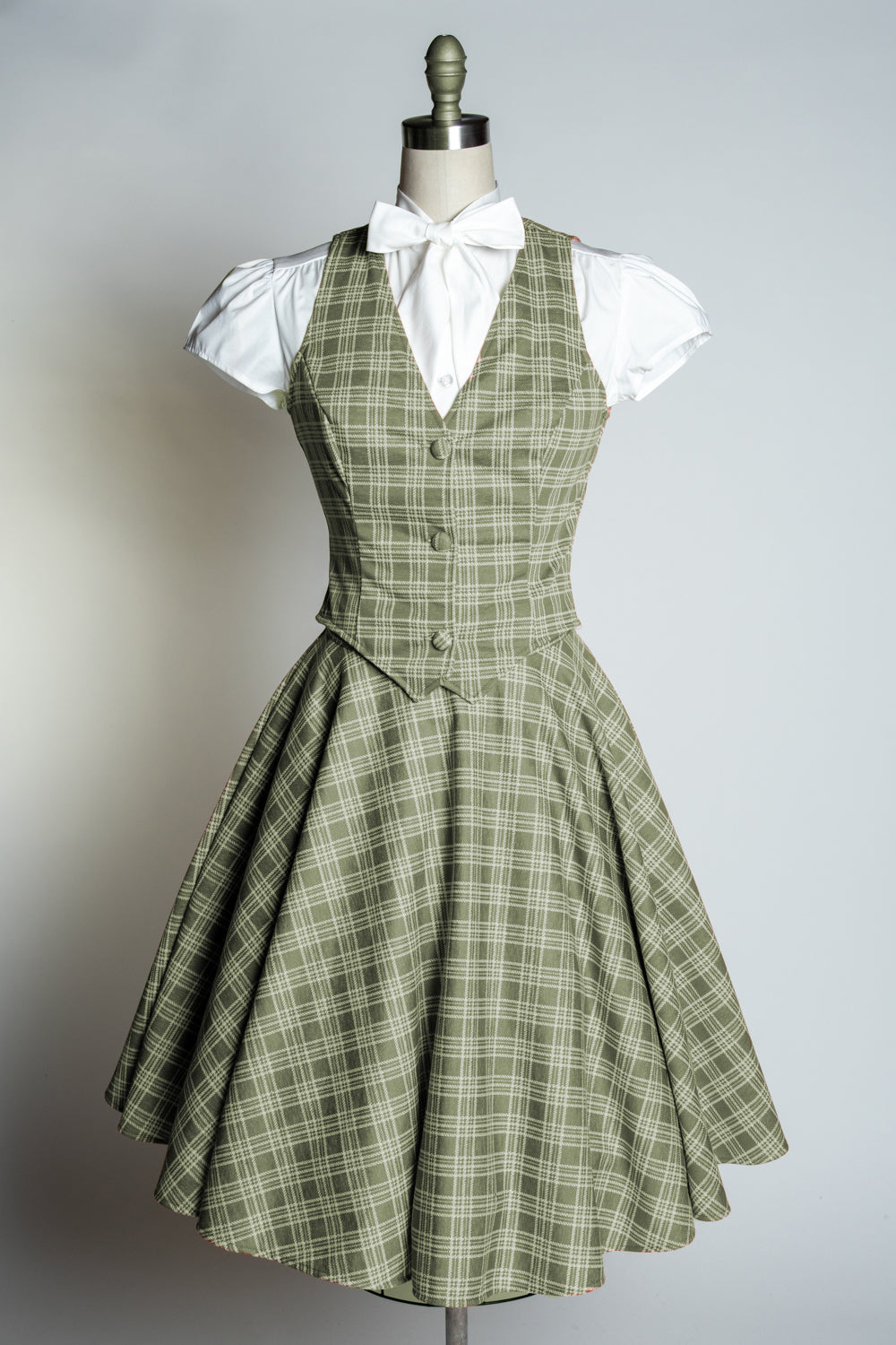 Veronica Vest- Sage Plaid *sale