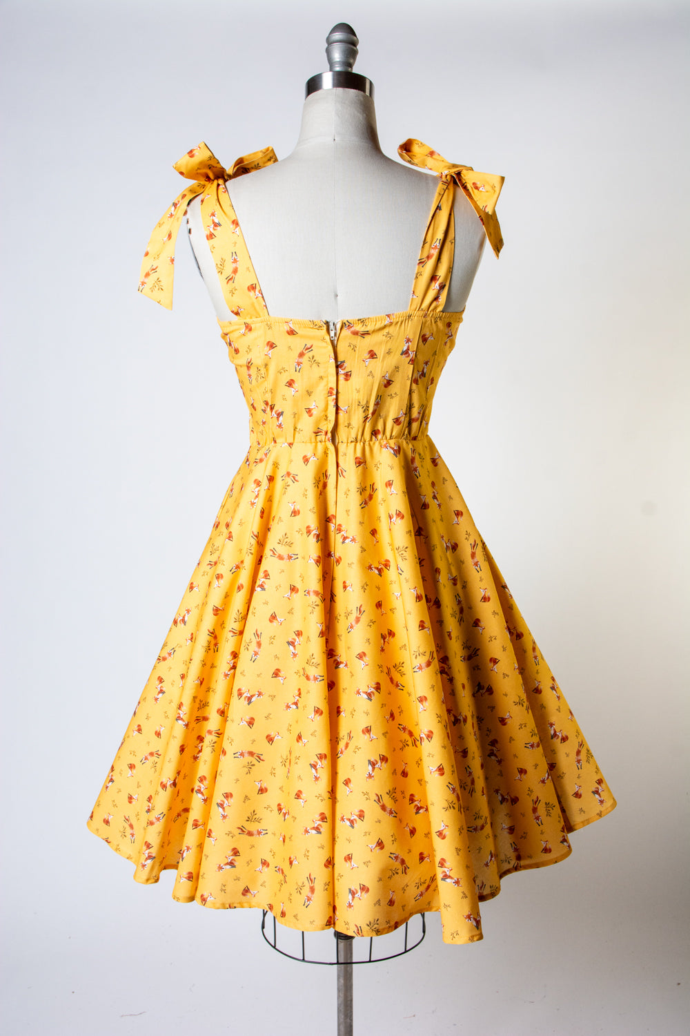 Sarah Swing Dress - Foxes, Mustard