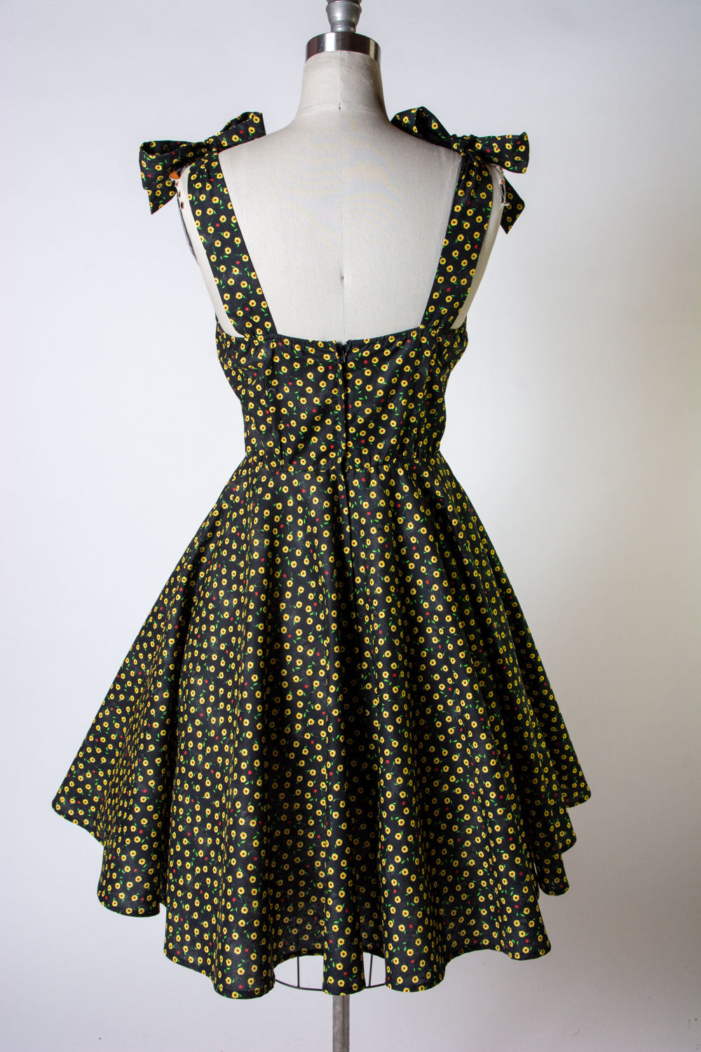 Sarah Swing Dress- Ditsy Lady Bug, Black