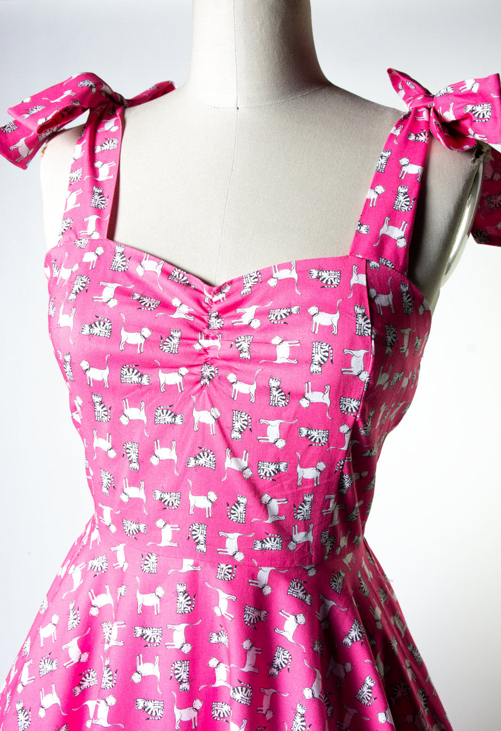 Sarah Swing Dress- Pink Kitties *sale