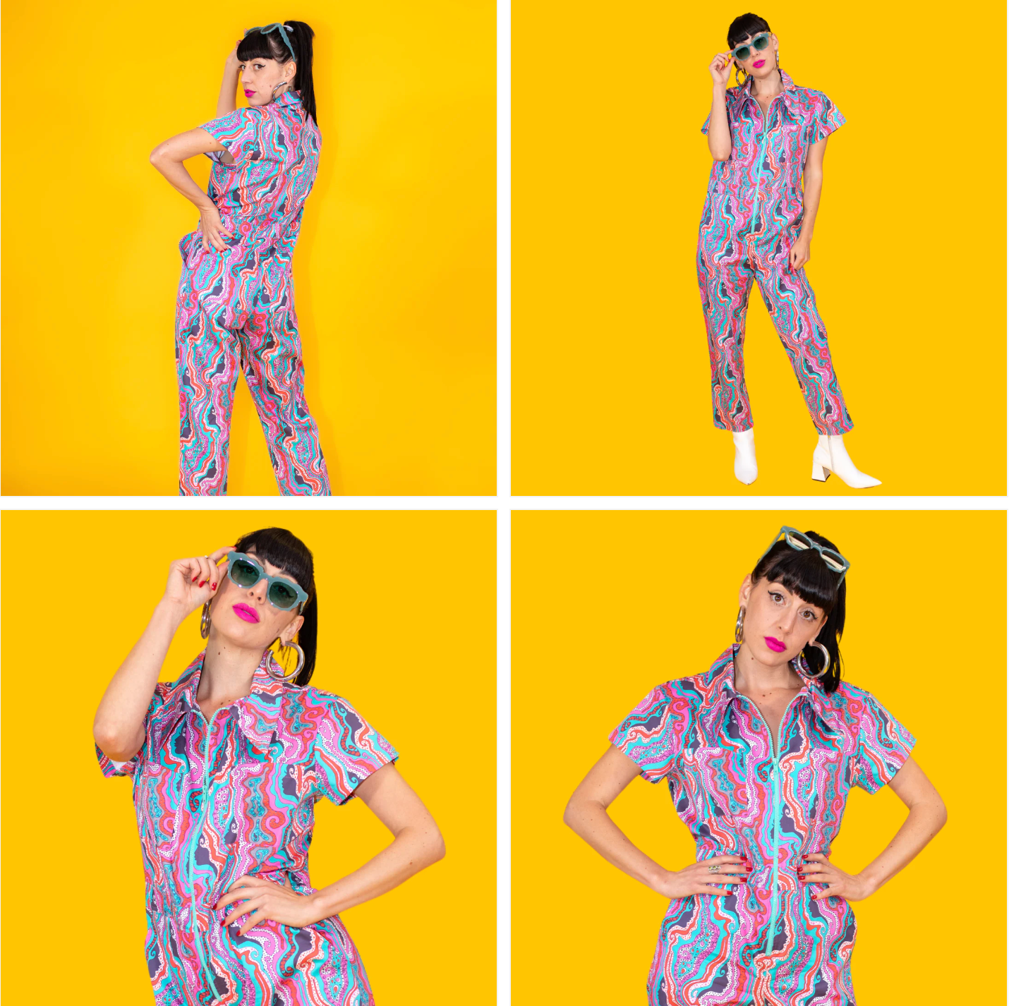Geode Print Jumpsuit- Aqua Swirl