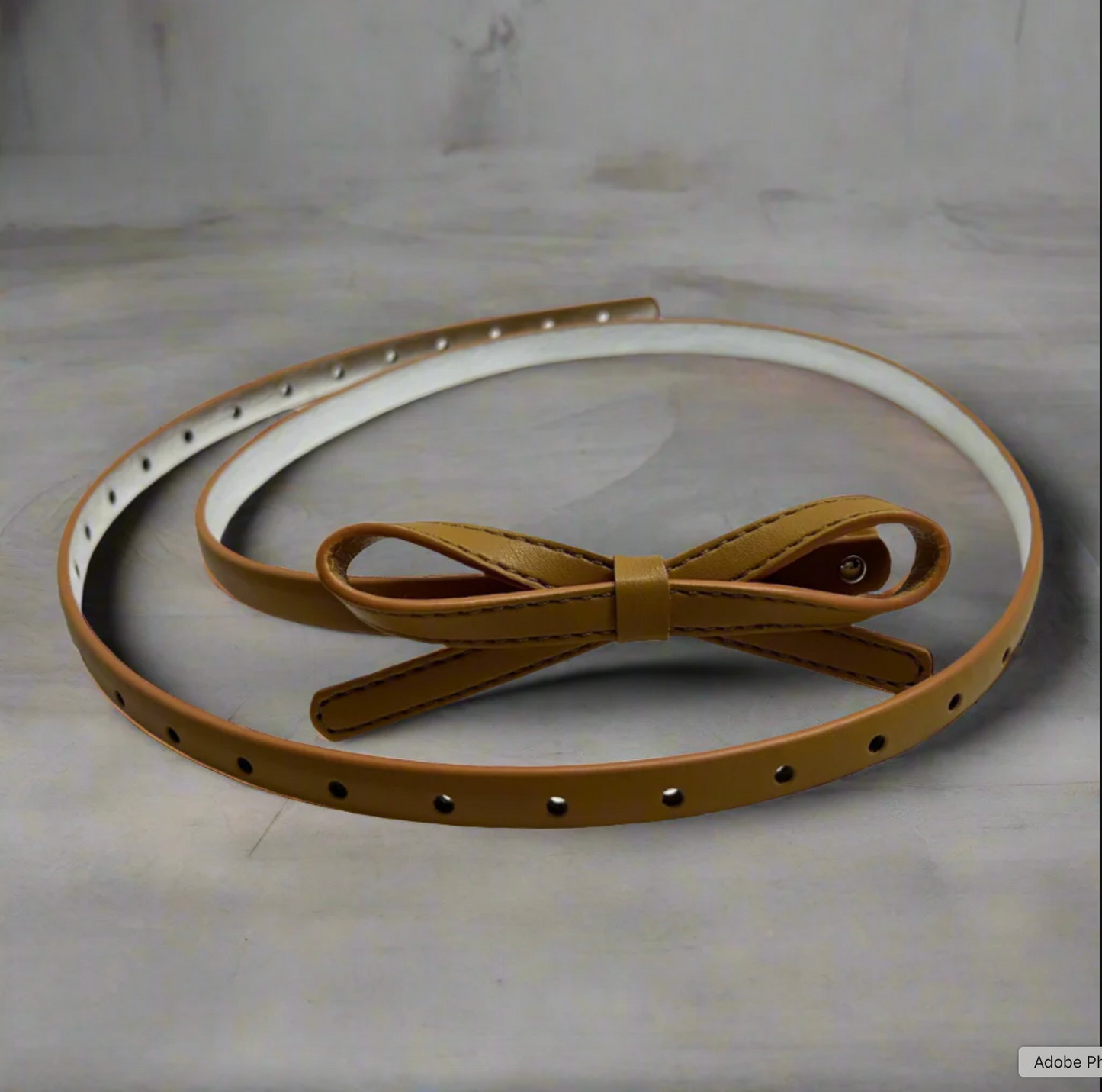 Skinny Bow Belt - Camel