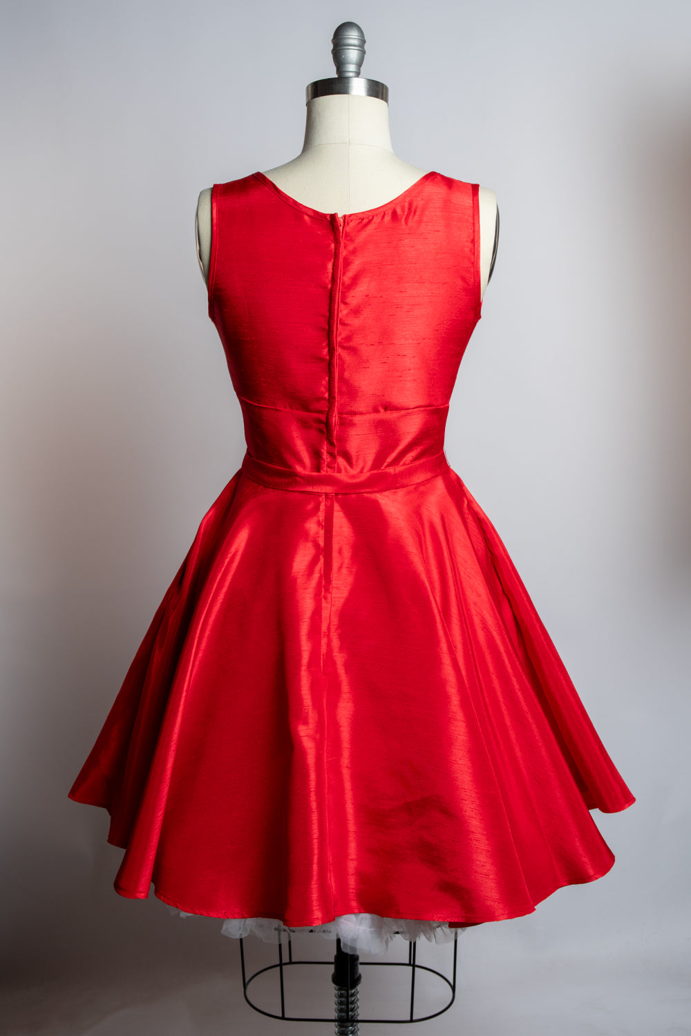 Serena Swing Dress - Shantung, Red