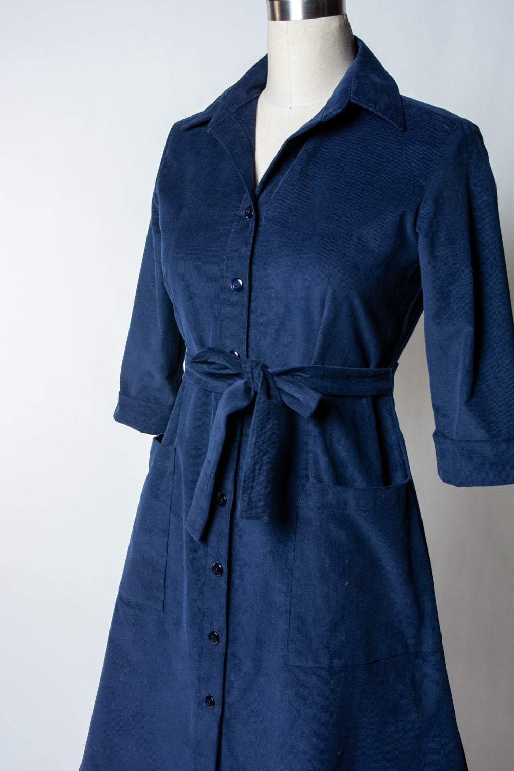 Shirt Dress - Corduroy, Navy