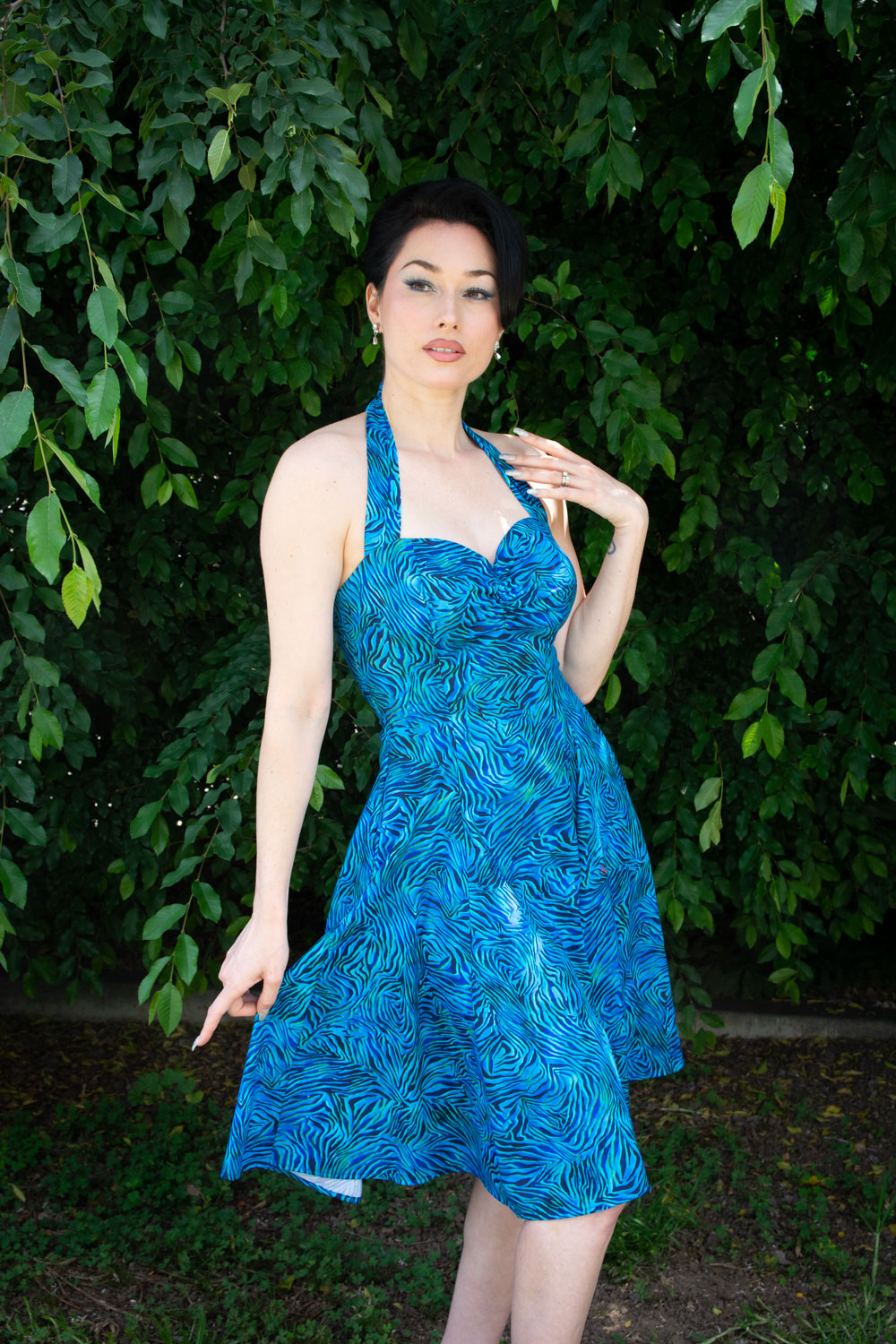 Sweetie Dress- Electric Blue Zebra *sale