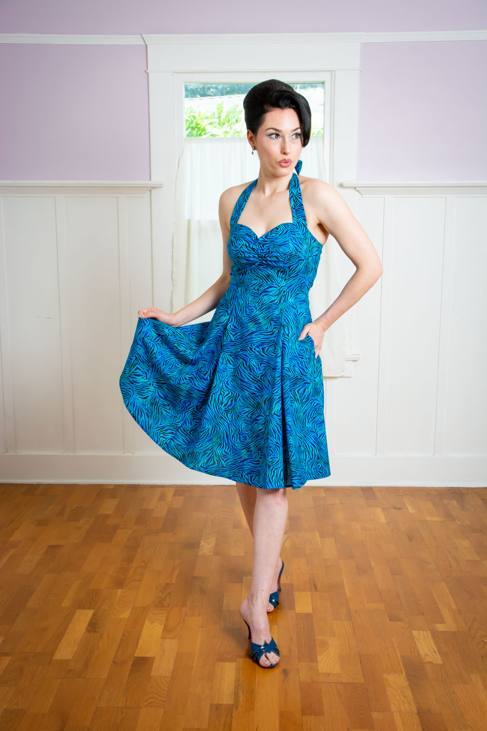 Sweetie Dress- Electric Blue Zebra *sale