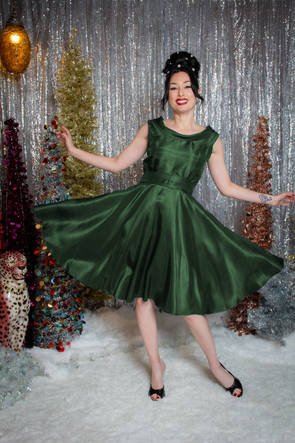 Suzette Dress - Shantung, Green