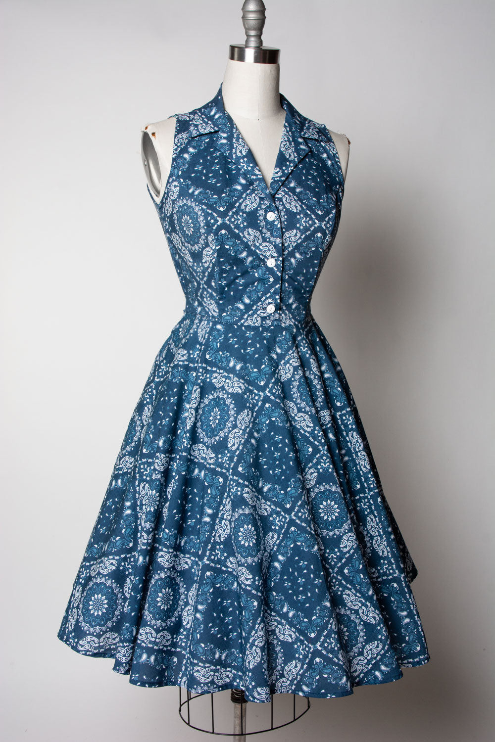 Staci Dress- Bandana, Blue