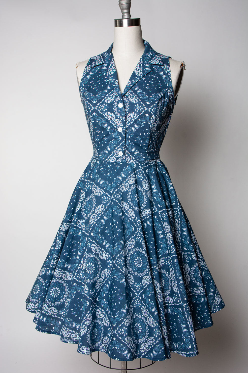 Staci Dress- Bandana, Blue