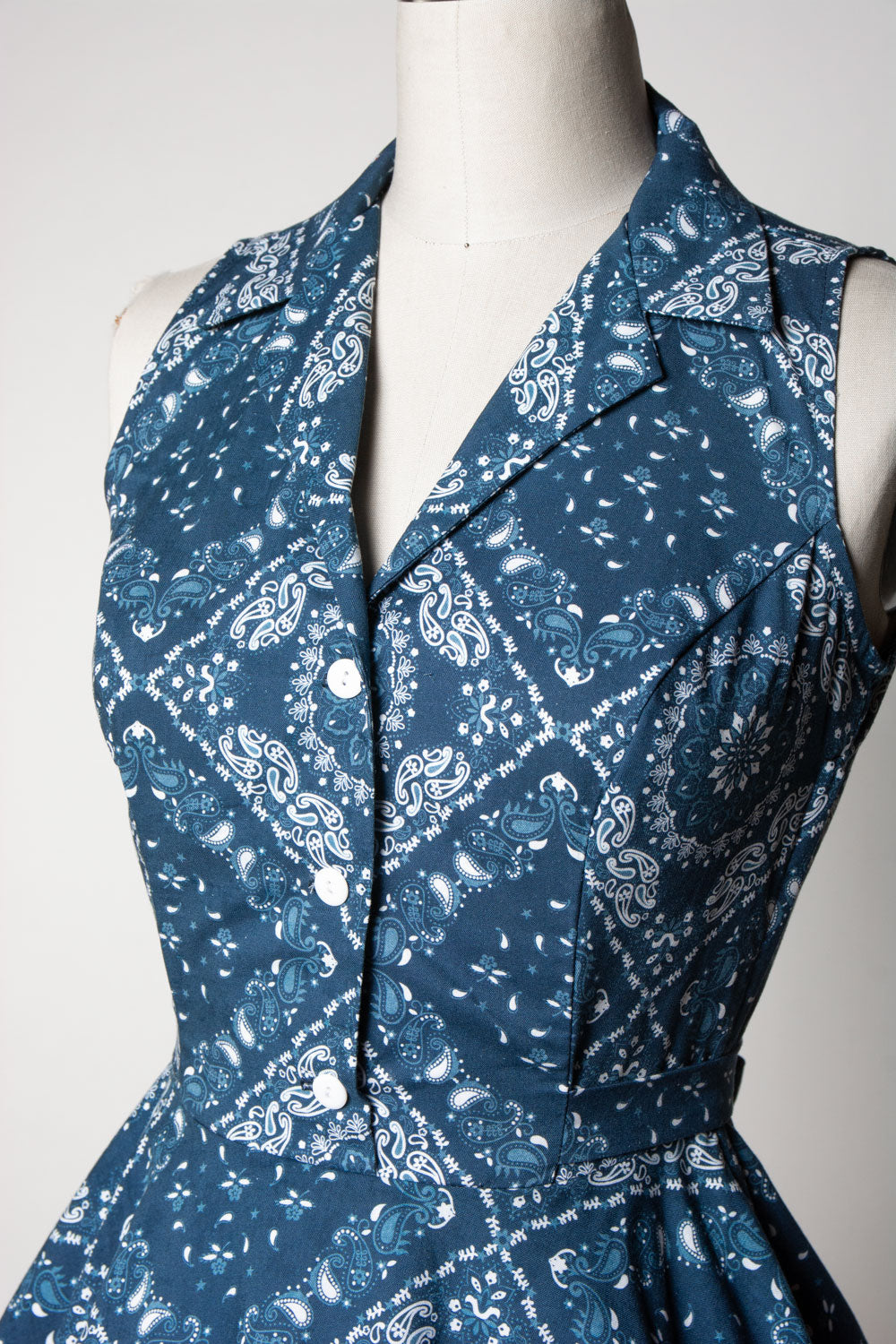 Staci Dress- Bandana, Blue