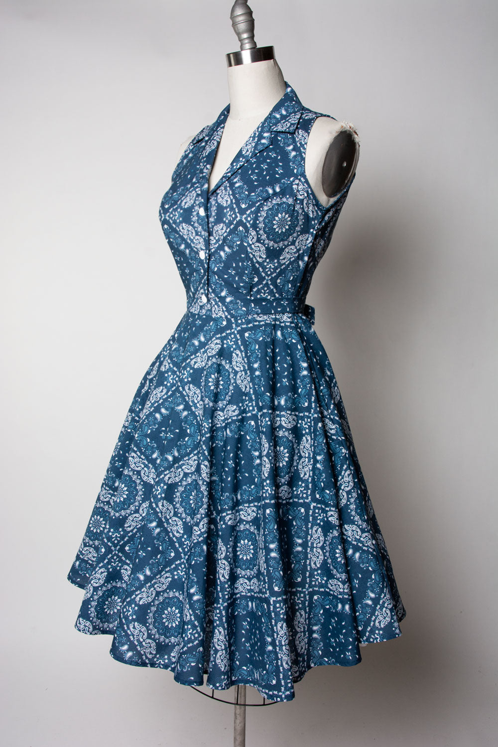 Staci Dress- Bandana, Blue