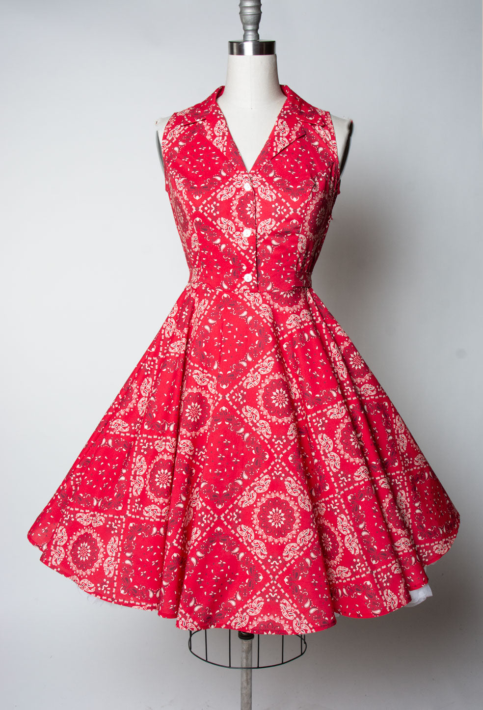Staci Dress- Bandana, Red