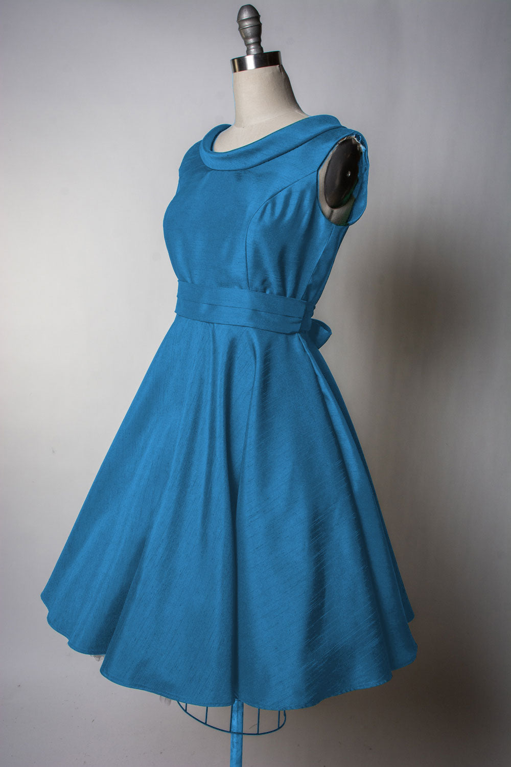 PRE-ORDER Suzette Dress- Shantung, Peacock