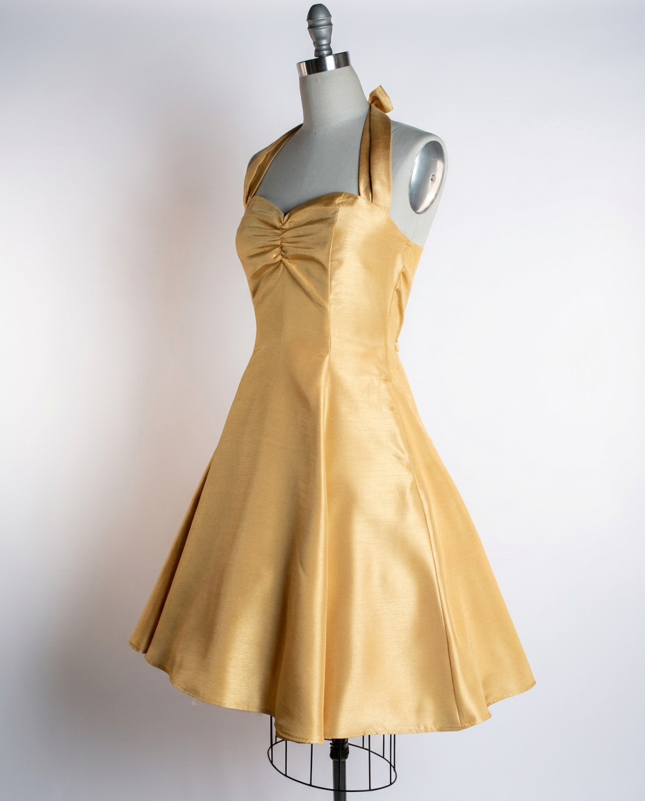 Sweetie Dress- Shantung, Gold