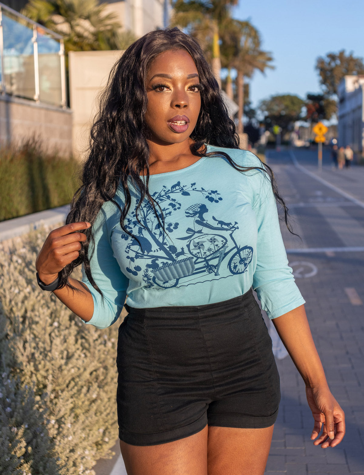 3/4 sleeve Tee - "Bike Ride"