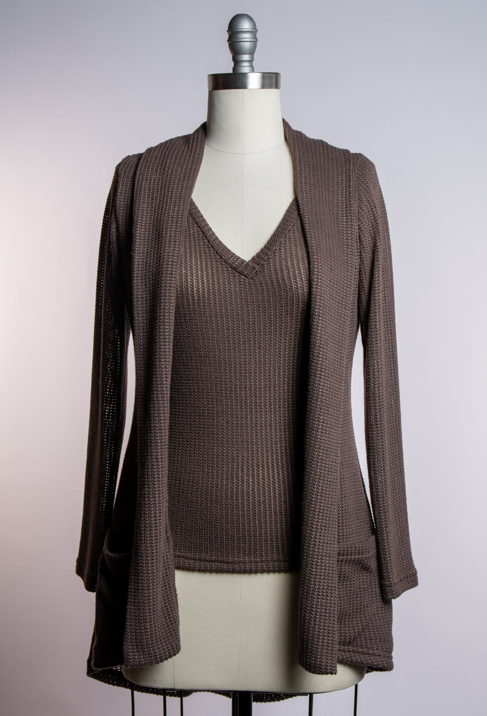 Vivi Vest- Open Knit, Brown